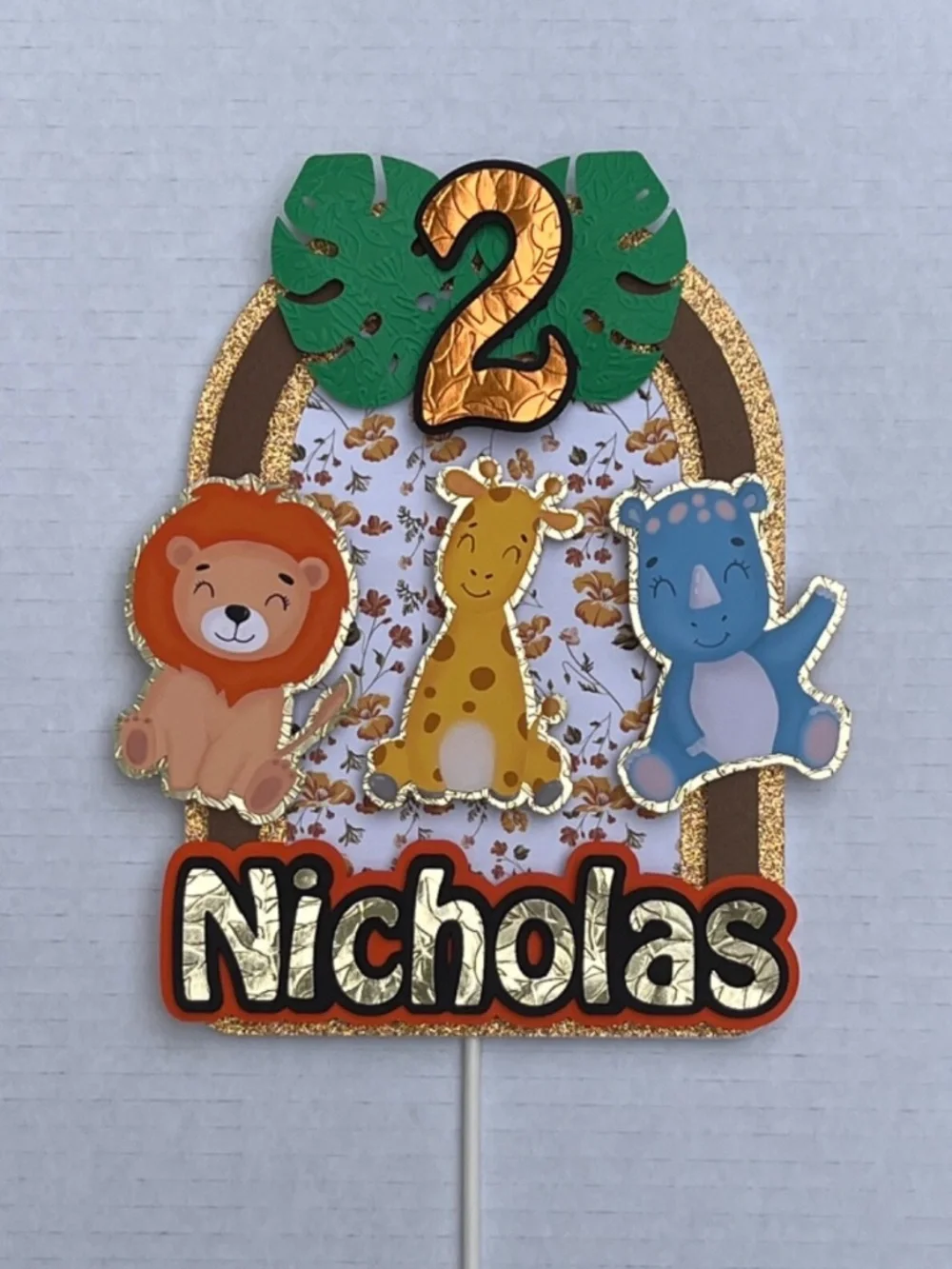 JUNGLE SAFARI CAKE TOPPER 3D l PERSONALIZED ASSEMBLED